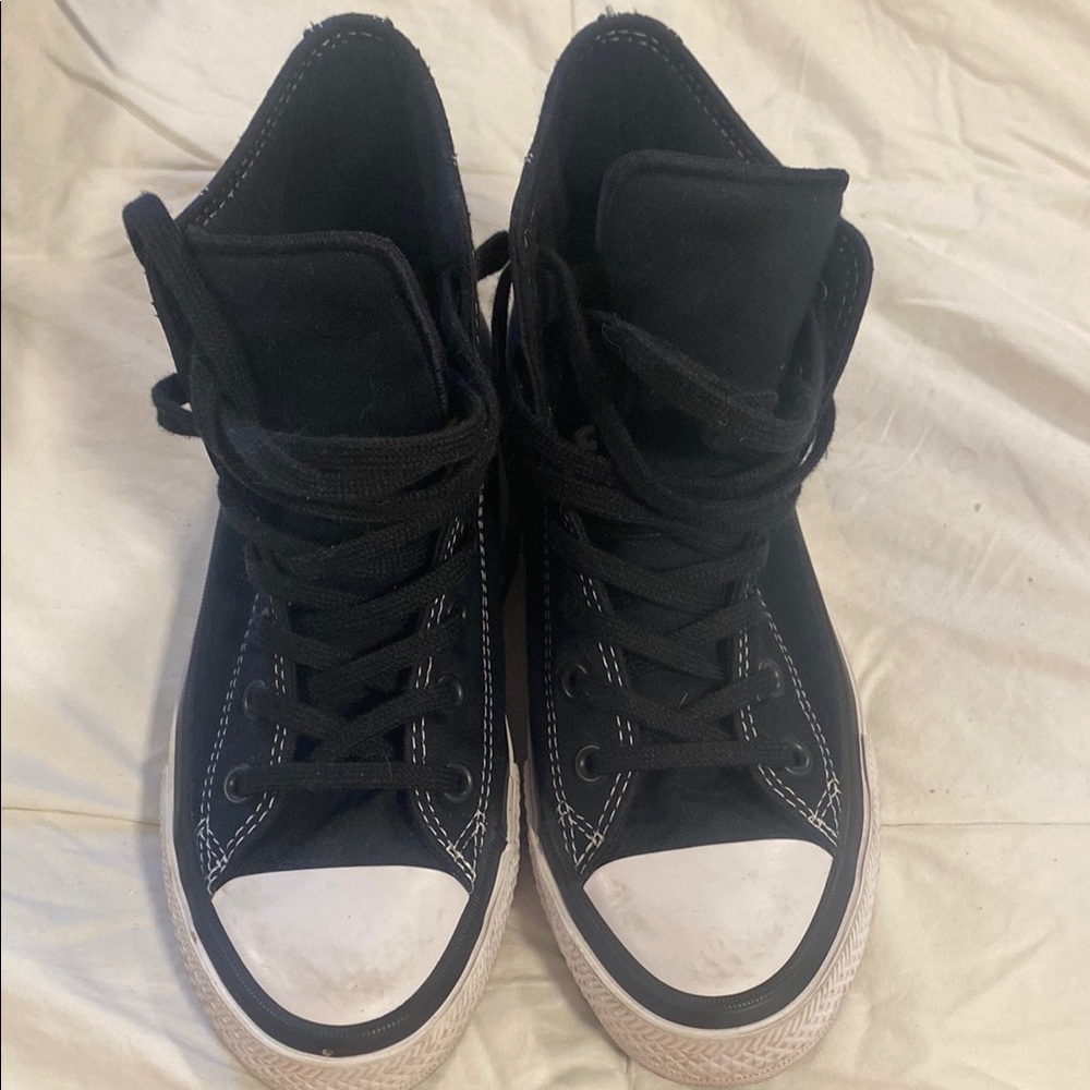 Converse Black High-Tops with White Details
